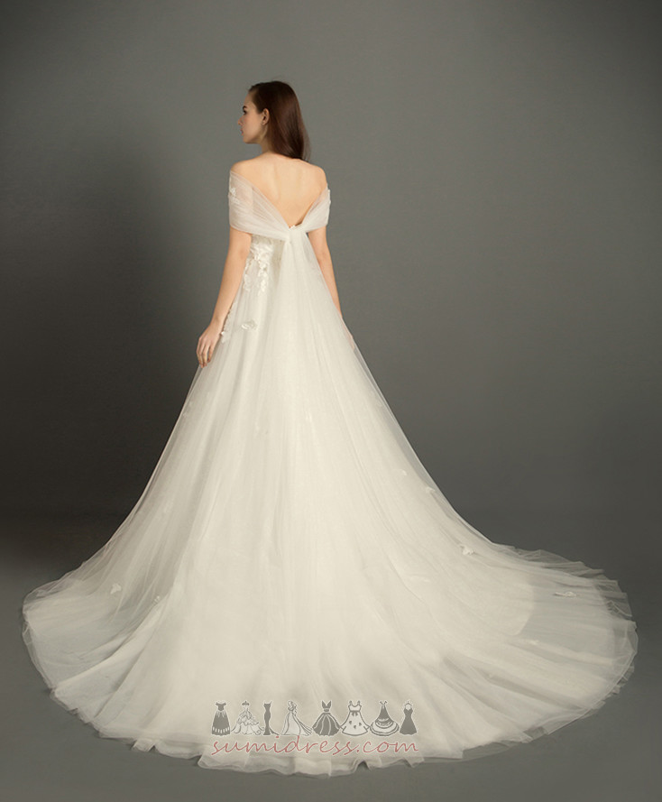 Elegantiškas Tiulis Grindų ilgis Kirčiuotas lankas Užtrauktukas iki Vasaros Vestuvinės suknelė