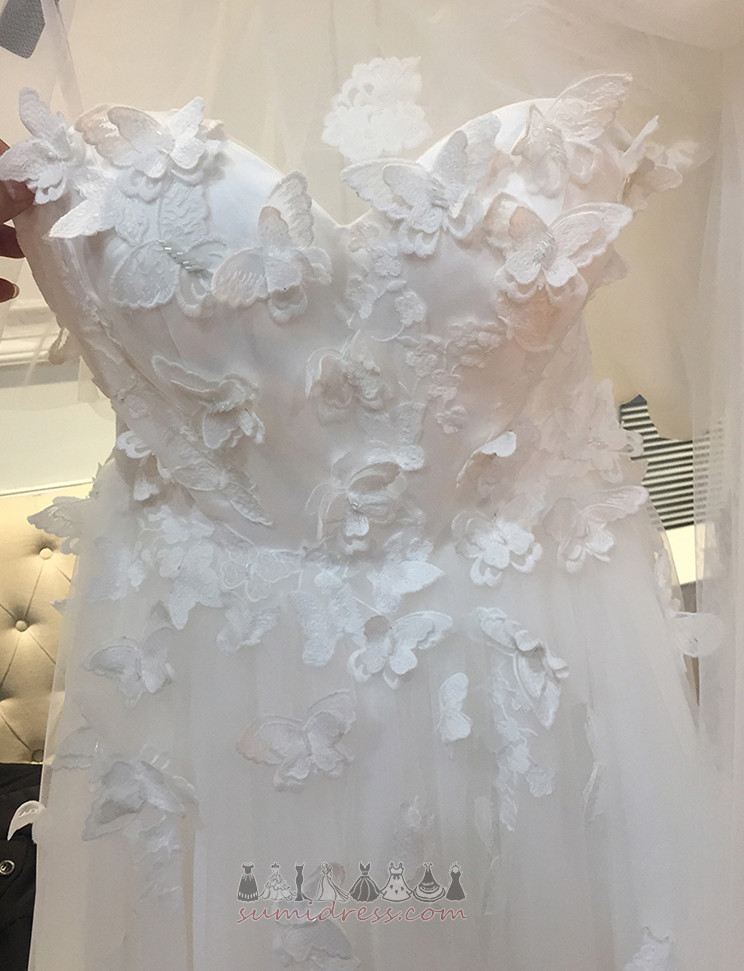 Elegantiškas Tiulis Grindų ilgis Kirčiuotas lankas Užtrauktukas iki Vasaros Vestuvinės suknelė