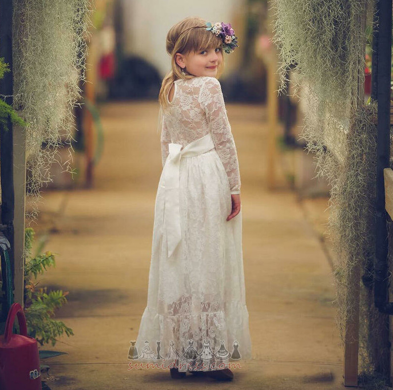 Elegantiškas Vidutinis Ceremonija Brangakmenis Ilgai Pardavimas Gėlių mergaičių suknelės