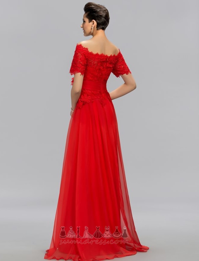 Embroidery Elegant Bateau Spring A-Line Chiffon Evening Dress