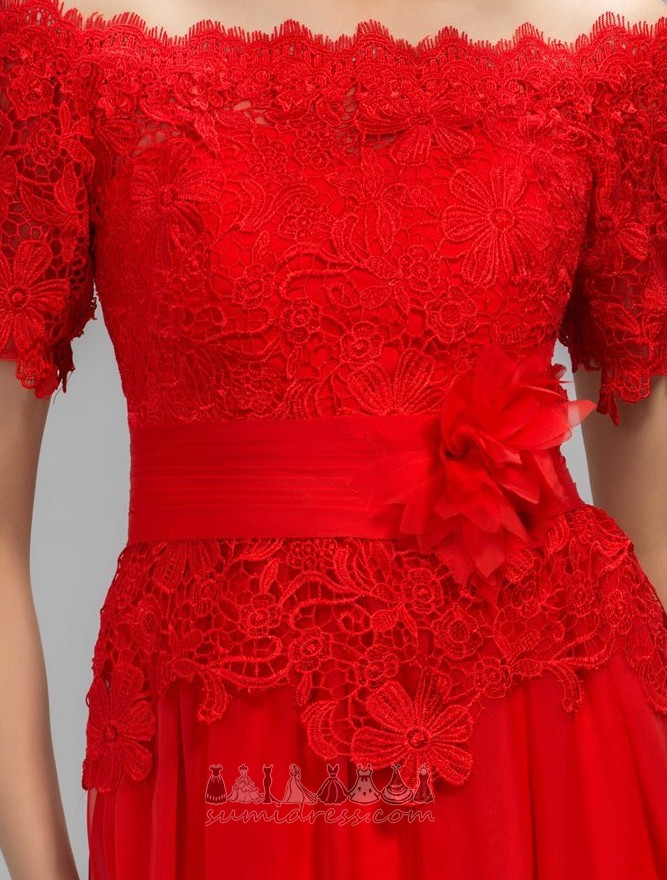 Embroidery Elegant Bateau Spring A-Line Chiffon Evening Dress