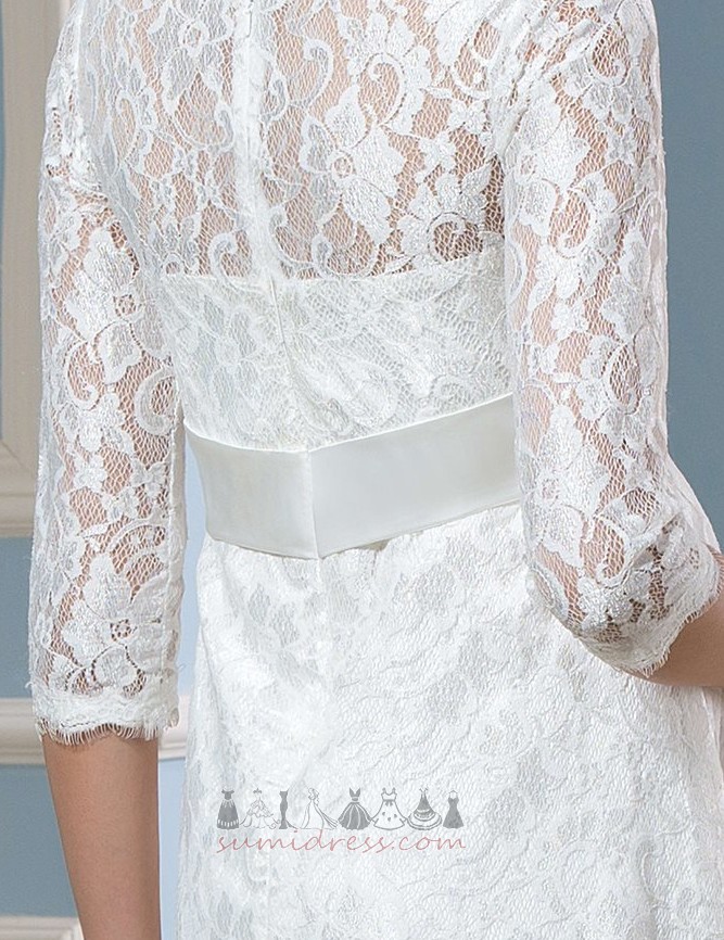 Empire Waist Knee Length Elegant Empire Jewel Lace Wedding Dress