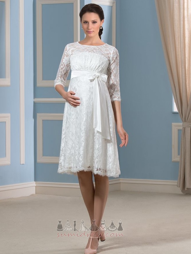 Empire Waist Knee Length Elegant Empire Jewel Lace Wedding Dress