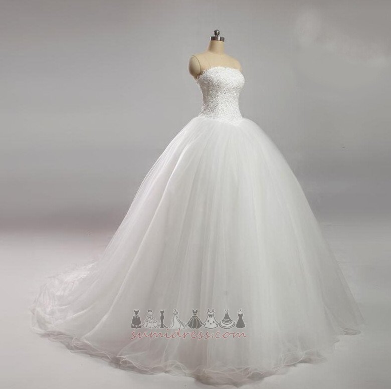 Enkel Ärmlös Utomhus Spets-up Sommar Spets Bröllopsklänning