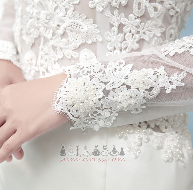 Falda de la boda Cremallera Apliques Otoño fuera del hombro Corte Sirena Triángulo Invertido