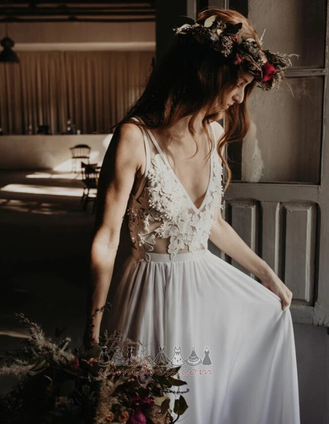 Falda de la boda Sin mangas primavera Natural Sencillo Fuera de casa Espalda Descubierta