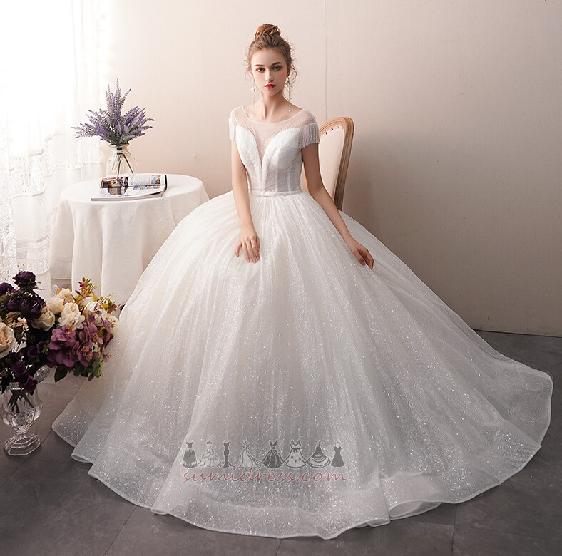 Fall Natural Waist String Floor Length Scoop Tulle Wedding skirt