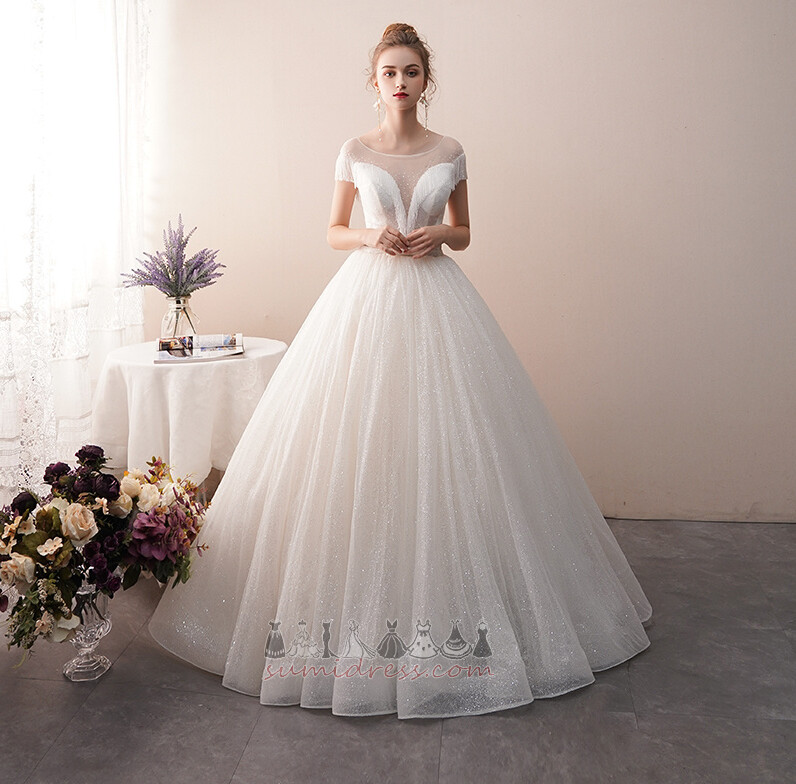 Fall Natural Waist String Floor Length Scoop Tulle Wedding skirt