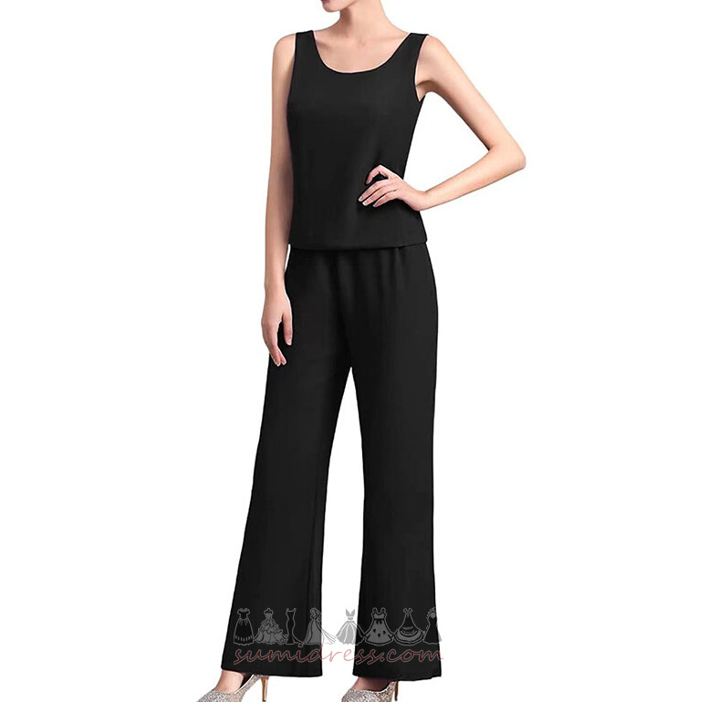Fall T-shirt High Covered Ankle Length Jewel Chiffon Pants Suit Dresses