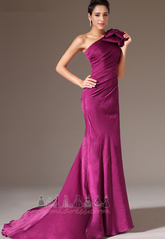 Fall Tight Accented Bow Long Chiffon One Shoulder Evening Dress
