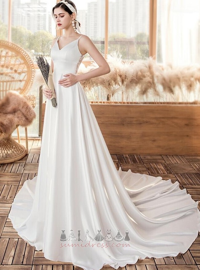 Fermuar yukarıya Uzun Yaz Açık Doğal belden Basit Düğün Elbise