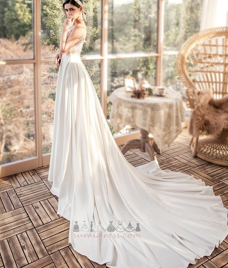 Fermuar yukarıya Uzun Yaz Açık Doğal belden Basit Düğün Elbise