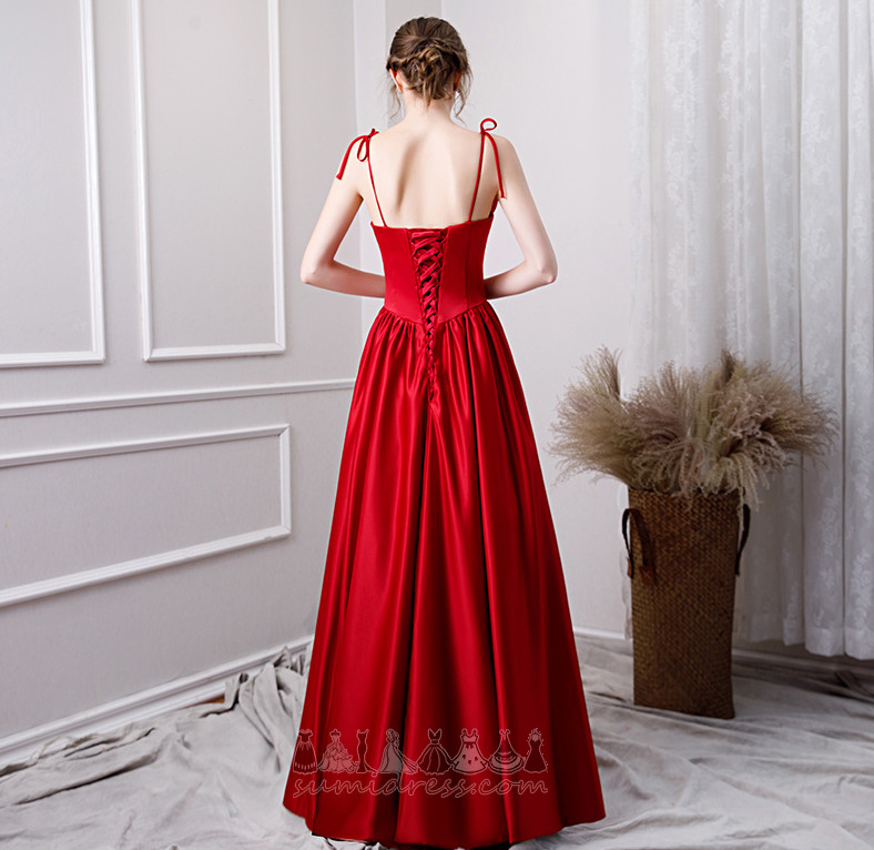 Fjäder Päron Satäng Swing Draperad A-linjeformat balklänning