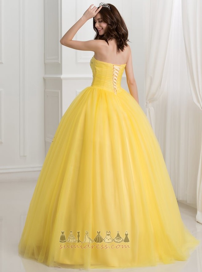 Floor Length Ball Pleated Bodice Natural Waist Triangle pleat Tulle Quinceanera Dress