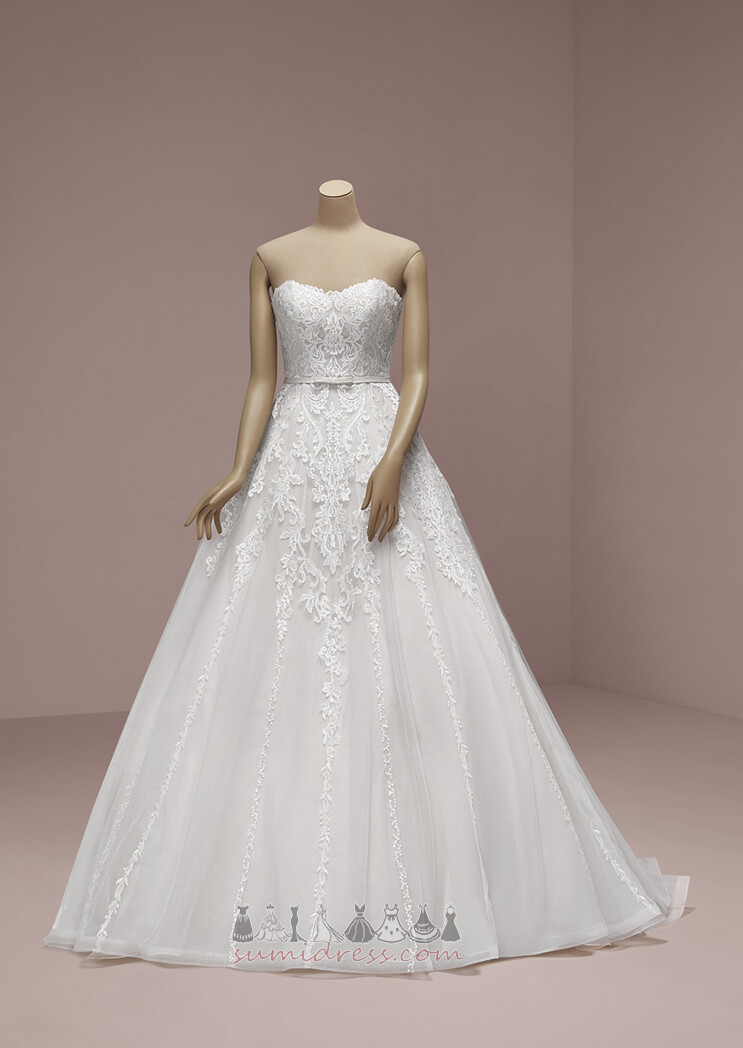 Floor Length Bow A-Line Medium Simple Sleeveless Wedding Dress