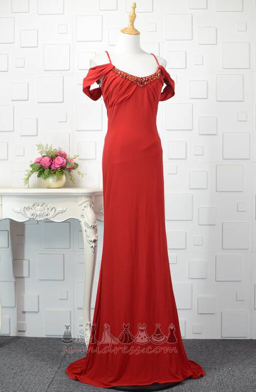 Floor Length Draped Inverted Triangle Winter Sweep Train Show/Performance Evening Dress