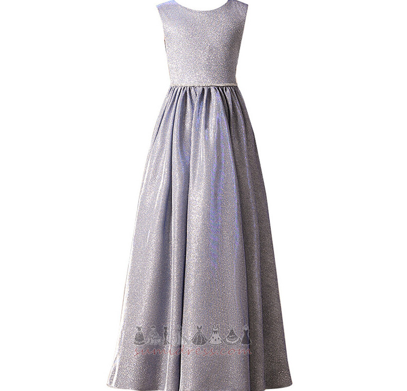 Floor Length Draped Spring Lace-up Medium Jewel Flower Girl Dress