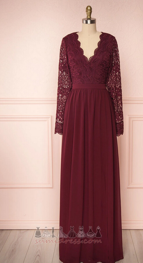 Floor Length Illusion Sleeves Party Elegant Lace Long Sleeves Evening Dress