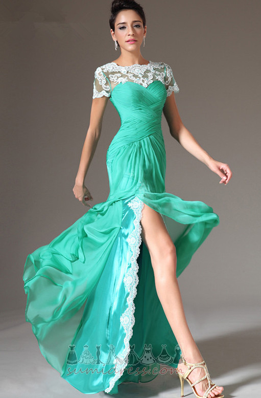 Floor Length Lace Overlay Sleeveless Wedding Lace Chiffon Evening Dress