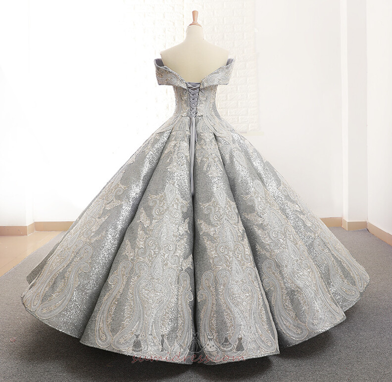 Floor Length Natural Waist Off Shoulder Sleeveless Applique A-Line Quinceanera Dress