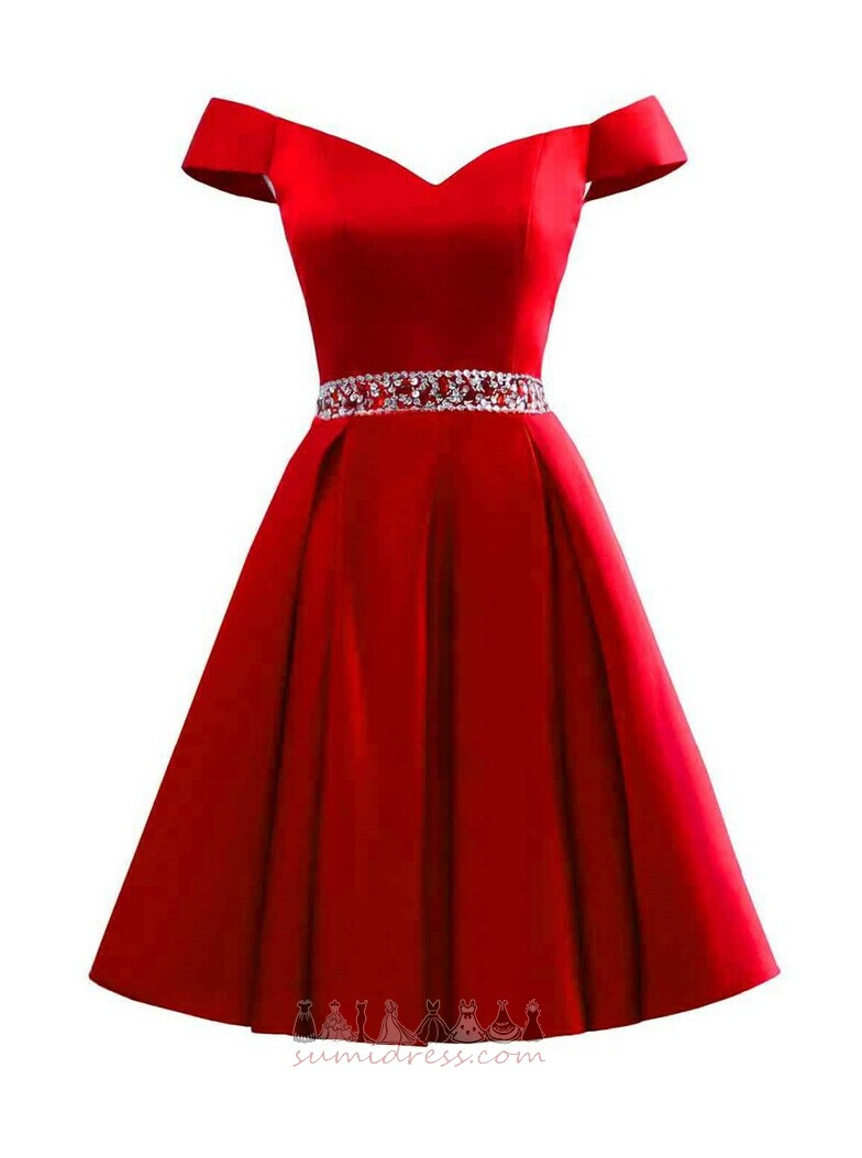 φόρεμα κοκτέιλ Αχλάδι Βαθιά v-λαιμός Φυσικό Λαιμόκοψη V Μέχρι το Γόνατο Πολυτελές