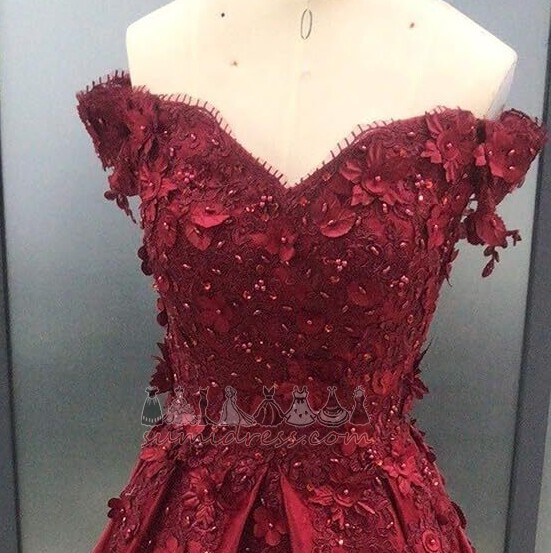 φόρεμα κοκτέιλ Δαντέλα-επάνω Κοντομάνικο Γραμμή Α Απλικέ Φυσικό Τονισμένα ροζέτα