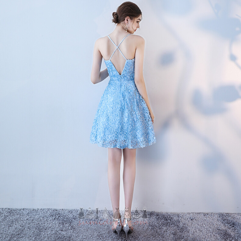 φόρεμα Κοκτέιλ εξώπλατο Λάγνος Αμάνικο Δαντέλα Α-Γραμμή Φυσικό