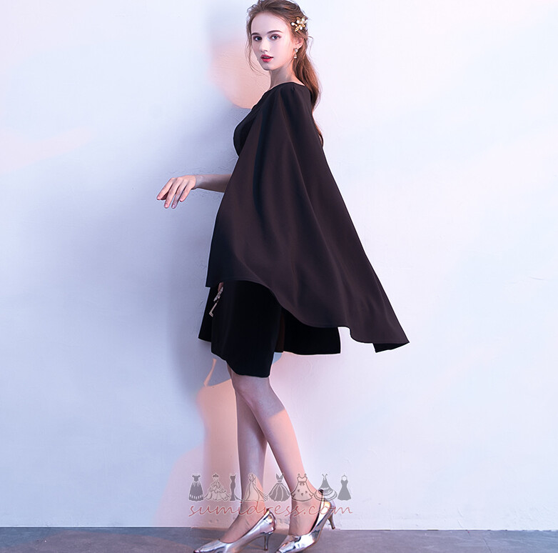 φόρεμα κοκτέιλ Φερμουάρ επάνω κλιμακωτή Άνοιξη Φυσικό Μέχρι το Γόνατο Κομψό
