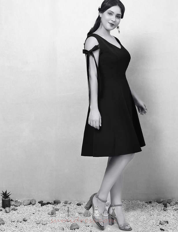 φόρεμα κοκτέιλ Σπαντέξ Φερμουάρ επάνω Α-Γραμμή απλός Λαιμόκοψη V Αμάνικο