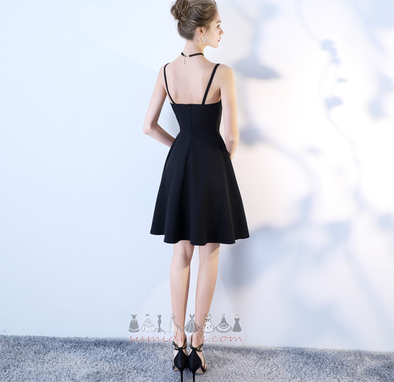 φόρεμα κοκτέιλ Τιράντες σπαγγέτι εξώπλατο Φυσικό Μέσον Σπαντέξ Κομψό