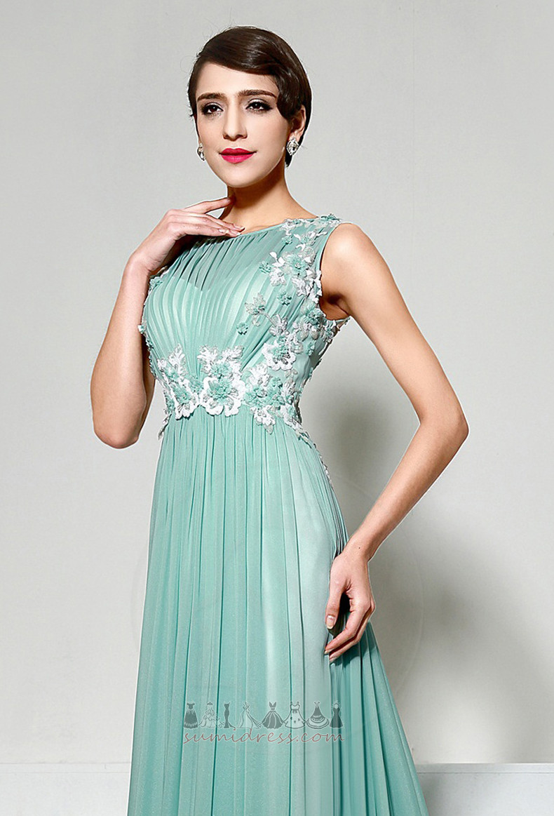 Formal Bateau Long Natural Waist Lace Sleeveless Evening Dress