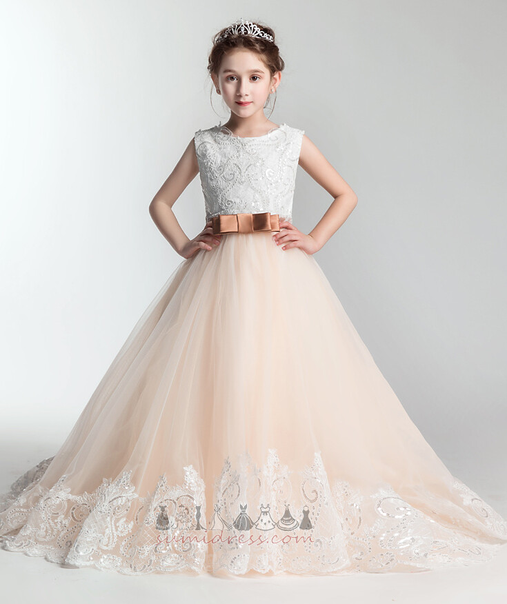 Formal Lace A-Line Jewel Zipper Up Sleeveless Communion Dress