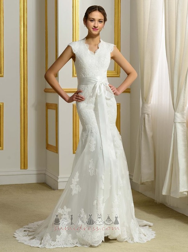 Formal Lace Sashes Chapel Train Winter Mermaid Wedding Dress