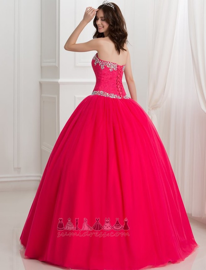 Formal Lace-up Voile Triangle pleat Jewel Bodice A-Line Quinceanera Dress