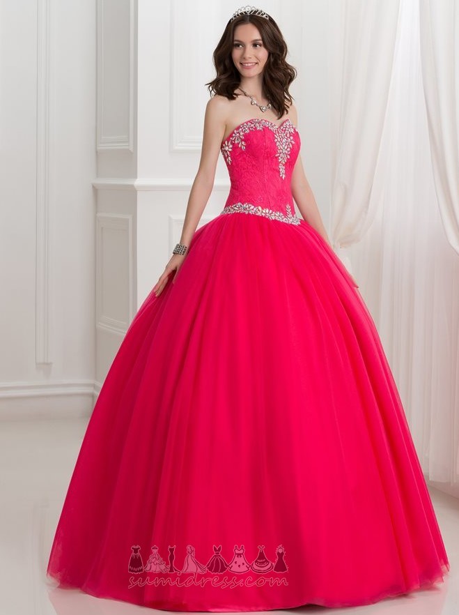 Formal Lace-up Voile Triangle pleat Jewel Bodice A-Line Quinceanera Dress