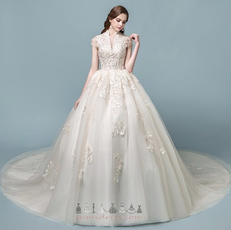 Formal Natural Waist Inverted Triangle Hall Long A Line Wedding Dress