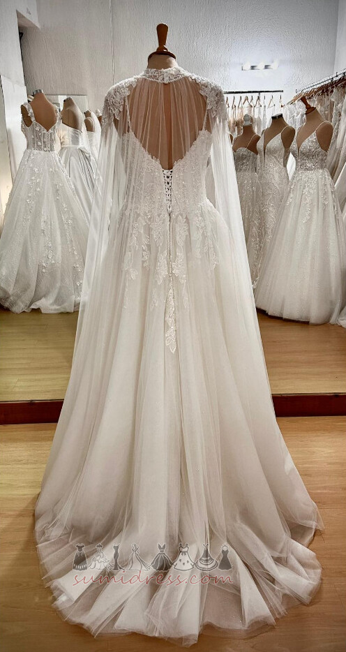 формалан без рукава Лаце-уп Природни Струк тил Линија Венчаница