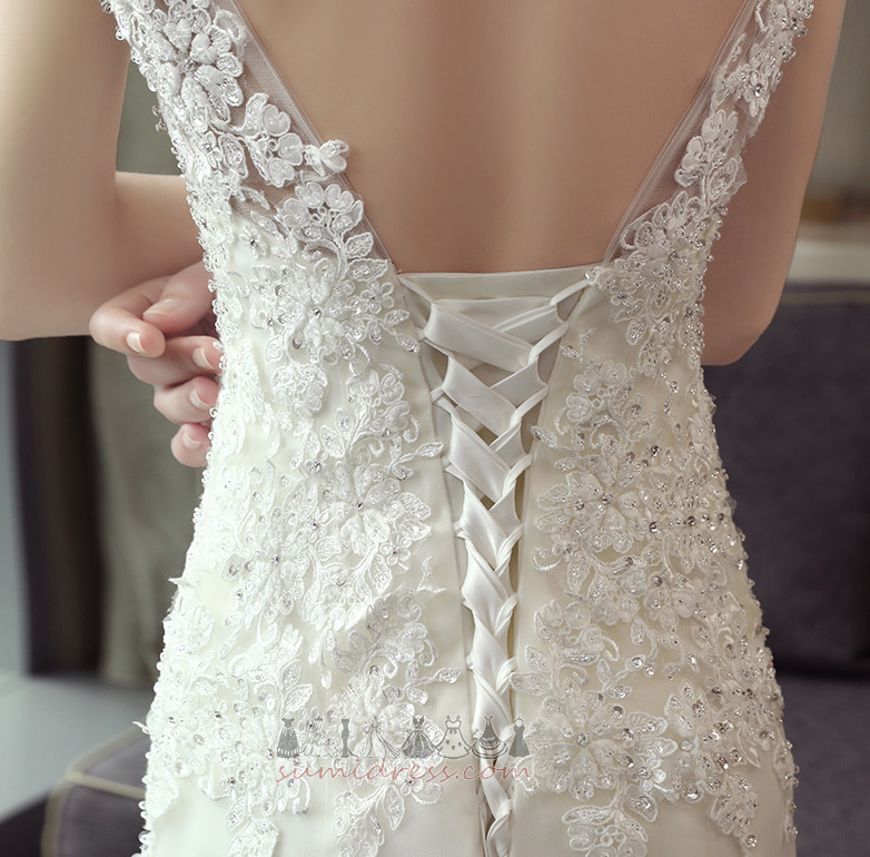 формальний природні Талія короткі рукави розгортки поїзд Босоніжки Весільна сукня