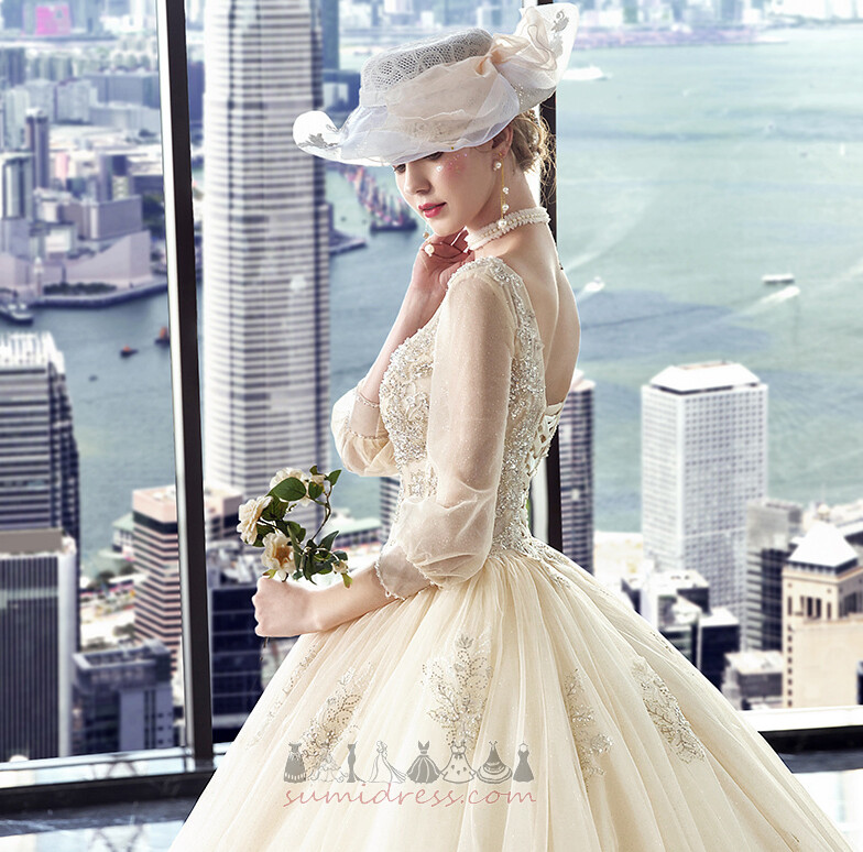 формальний весна драпіровані V-подібним вирізом Довго Босоніжки Весільна сукня