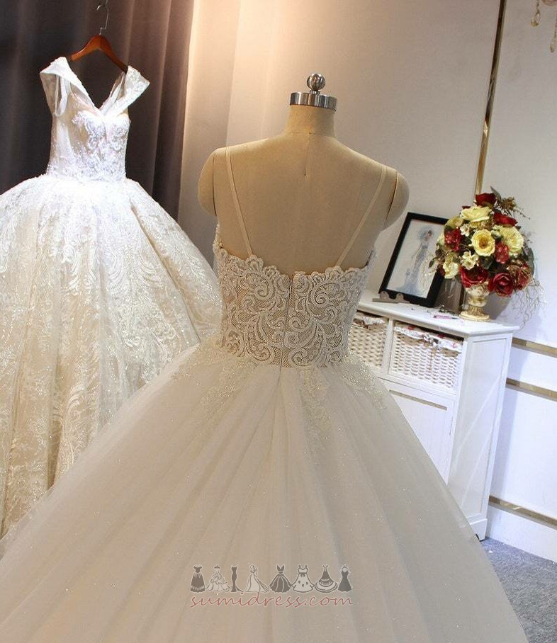 Formella Medium Appliqués Rygglös Natural Midja A-linjeformat Bröllopsklänning