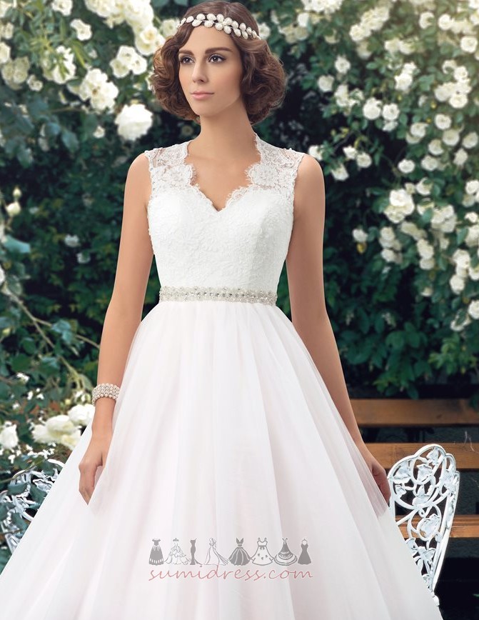 Формован колан Дантела наслагване Природен кръста Линия Чист гръб сватба пола