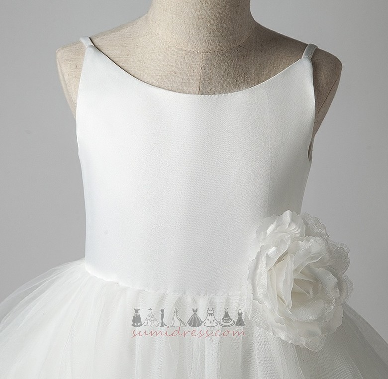 Fotled längd Show / prestanda A-linjeformat Blomma Elegant Swing liten flicka klänning
