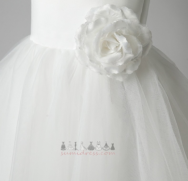 Fotled längd Show / prestanda A-linjeformat Blomma Elegant Swing liten flicka klänning