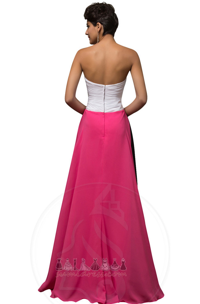 Front Slit Natural Waist Medium A-Line Zipper Up Strapless Party Dress