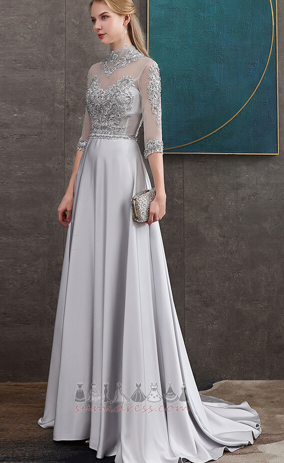 Gamtos juosmens Elegantiškas Ilgai Iliuzija rankovėmis Nėriniai-up Šifonas Vakarinės suknelė