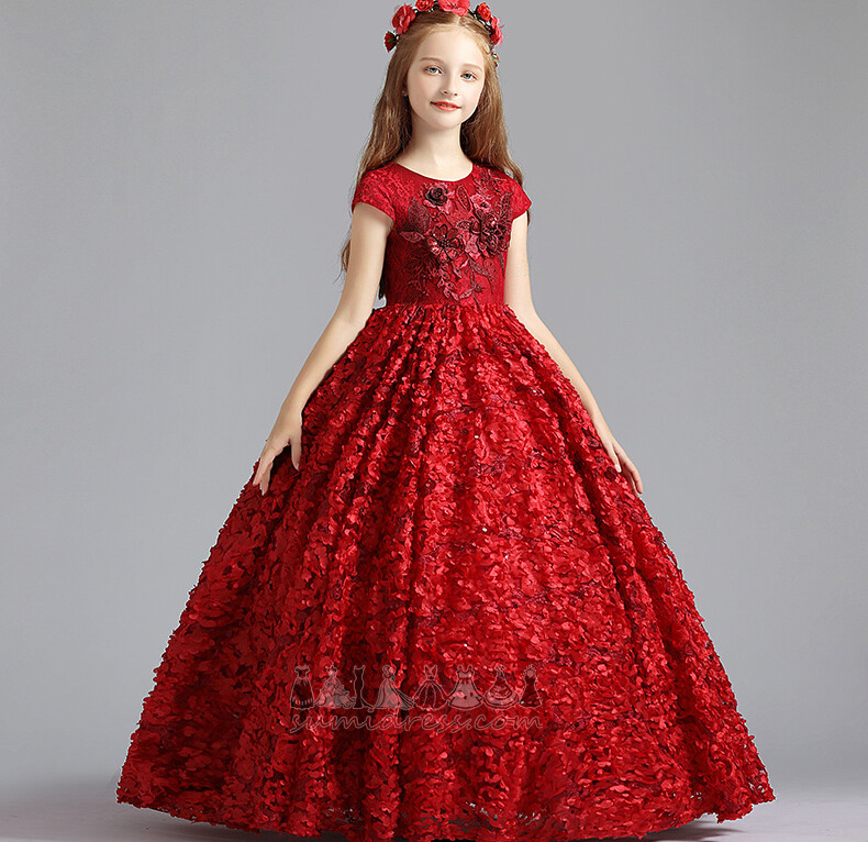 Gamtos juosmens Oficialus Trumpomis rankovėmis Puoštas Vidutinis Gėlių mergaitė suknelė