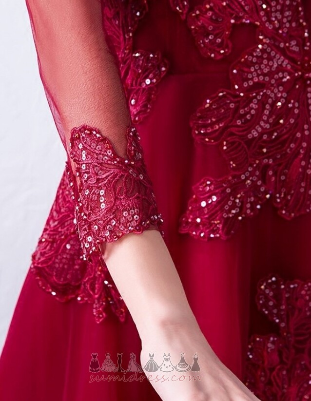 Gamtos juosmens Valyti geležinkelio Iliuzija rankovėmis Elegantiškas Linija Vakarinės suknelė