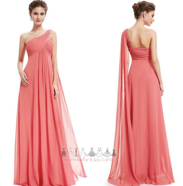 Gaun petang Pinggang semulajadi Tanpa lengan Satu garisan Chiffon Jualan