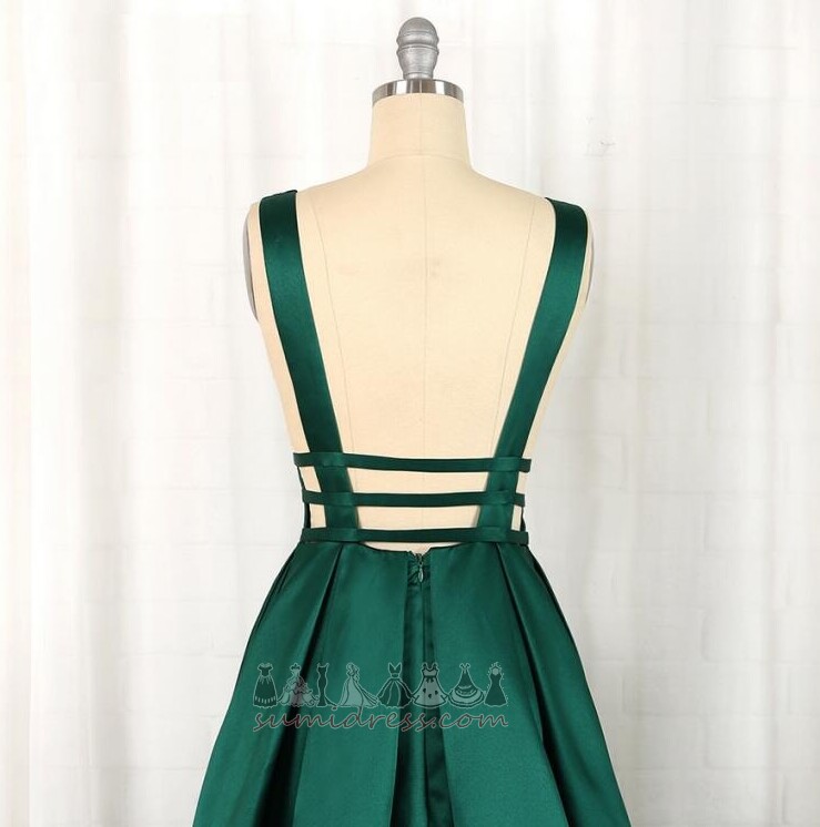 Giliai v-Neck V-kaklo Paprastas Satino Linija Puoštas Keltas suknelė