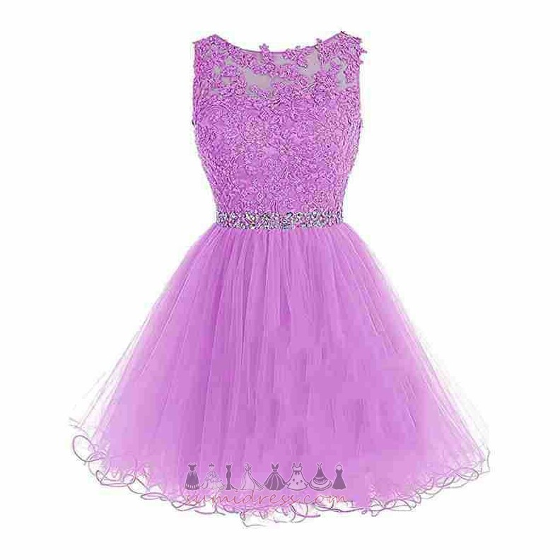 Glamorous Beading Jewel Sleeveless Party Tulle Cocktail Dress
